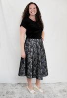 Black Top Faux Ivory Lace Skirt Dress