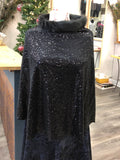 Black Velvet, Sequin, and Fur Capelet