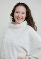 Ivory Boucle Caplet with Fur Collar