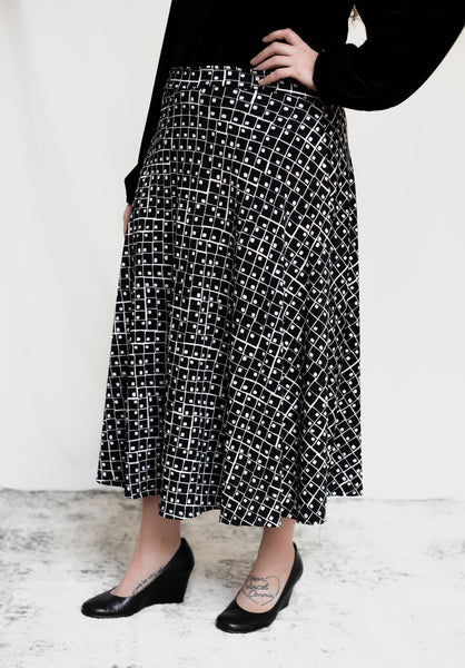 Zara Geometric print midi skirt