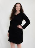 Black Long Sleeve Faux Sweater Dress
