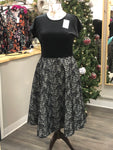 Black Top Faux Ivory Lace Skirt Dress
